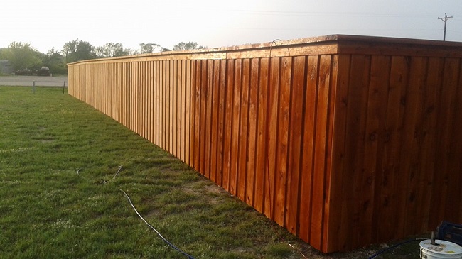 staining cedar fence